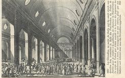 CPA Les Girondins au Sortir du Festin Qui les Avait Reunis une Derniere fois Traversent la Salle des Pas Perdus du Palai