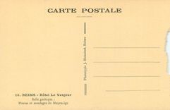 CPA Reims Hotel le Vergeur Salle Gothique Pierres et Moulages du Moyen Age