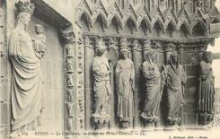 CPA Reims la Cathedrale Detail du Portail Central