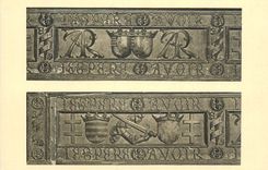 CPA Nancy Musee Historique Lorrain au Palais Ducal Deux Panneaux du Lit du Duc Antoine