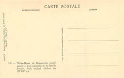 CPA Nancy Musee Historique Lorrain au Palais Ducal Notre Dame de Bonsecours Protegeant le Duc Leopold