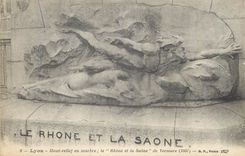 CPA Lyon Haut Relief en Marbre le Rhone et la Saone de Vermare(1907)