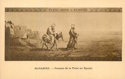 CPA Fuite vers l'Egypte Matarieh Fresque de la Fuite en Egypte