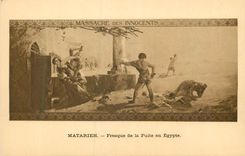 CPA Massacre des Innocents Matarieh Fresque de la Fuite en Egypte 