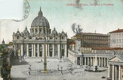 CPA Roma s pietro obelisco e fontana