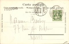 Swiss CPA Freiburg Valley and bridge of Gotteron