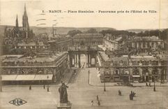 CPA Nancy Place Stanislas Panorama Prsi de l'Hotel de Ville