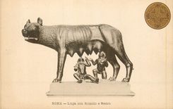 CPA Roma Lupa Con Romolo e Remo
