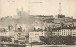 CPA Lyon le Coteau de Fourviere vu du Pont Tilsitt