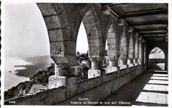 CPSM Suisse Glion Galerie du temple et vue sur Clarens