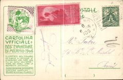 CPA Italy Italia Marian back Via Buonarotti Esposizione de Milano 1906 (with label exposure)