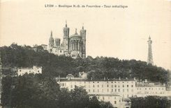CPA Lyon Basilique N D de Fourviere Tour Metallique