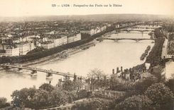 CPA Lyon Perspective des Ponts sur le Rhone
