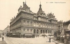 CPA Lyon Palais du Commerce Tramway
