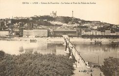 CPA Lyon Coteau de Fourviere La Saone et Pont du Palais de Justice