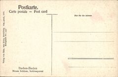 Baden-Baden- Neues Schloss-Schlossportal- CPA