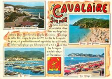 CPM Cote Varoise Souvenir de Cavalaire Monument commemoratif Plage Bon Porteau Le port La plage