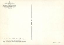 CPM Moet et Chandon Maison Fondee en 1743 Epernay Jean Remy Moet Marie d'Epernay Recoit la Visite de Napoleon 1er Champa