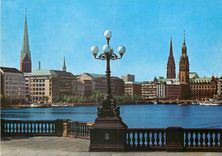 CPM Hamburg View From the Lombardsbrucke Over the Inner Alster Lake