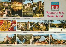 CPM Panorama de la Vallee du Lot Cabrerets Puy l'Eveque Luzech Cahors Roussillon Alabs la Jolie Mercues Prayssac St Cirq
