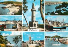 CPM Paimpol Plage de Guilben Le port Quai Pierre Loti Depart des regates Bateaux