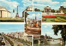 CPM Paris 120 la tour eiffel vue du palais de chaillot l arc de triomphe du carrousel