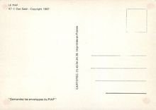 CPM Le piaf 67 dan satel copyright 1987