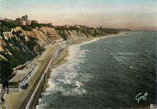 CPM En pays basque 235 biarritz(bses pyr) la plage de la cote des basques a maree haute