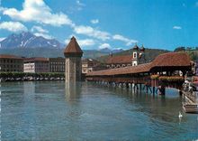 CPM 547 luzern kapellbrucke mit pilatus