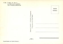 CPM Vimy P de C Le Memorial Canadien Militaria