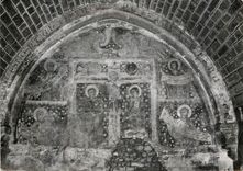 CPM Le Puy en Velay Cloitre de la Cathedrale Chapelle des Morts Le Crucifiement Fresque fin