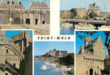 CPM En Bretagne Saint Malo Porte St Vincent Chateau Tour de Quic en Groigne Fort National Donjon