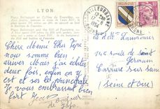 CPM Lyon Place Bellecourt et Celline de Fourviere