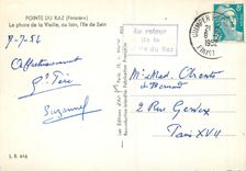 CPM Pointe du Raz (Finistere) Le Phare de la Vieille au Loin l'Ile de Sein