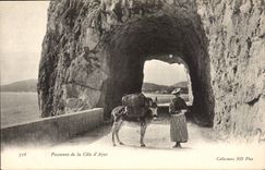 Pomenade of the Dimension of Azure - peasant - ass - donkey - CPA