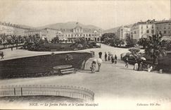 Nice - the Public garden and the Municipal Casino - CPA