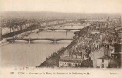 CPA 333 lyon panorama sur le rhone les brolleaux et la guillotiere