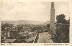 CPA 55 brest le monument americain et la rade
