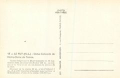 CPM 17 le puy(h l) statue colossale de notre dame de france