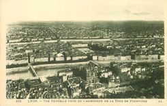 CPA 103 lyon vue generale prise de l ascenseur de la tour de fourviere