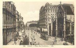 CPA 104 lyon place des cordeliers Tramway