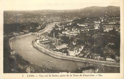 CPA 1 lyon vue sur la saone prise de la tour de fourviere