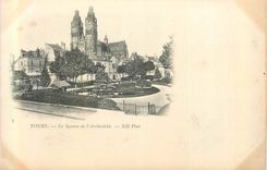 CPA Tours le Square de l'Archeveche (carte 1900)