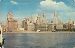 CPM New York City Manhattan Skyline as Seen From Statue of Liberty Boat
