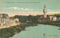 CPA Epernay(Marne) Bords de Marne et Tour de l'Union Champenoise