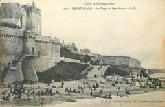 CPA Cote d emeraude 3000 saint malo la plage de bon secours g f