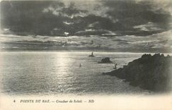 CPA 4 pointe du raz coucher de soleil