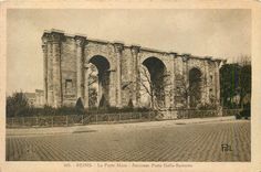 CPA 601 reims la porte mars ancienne porte callo romaine