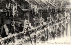 CPA Rouen Cathedral Statues Court of Albane