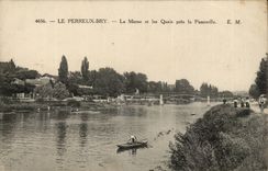CPA Perreux Bry the Marne and quays close the footbridge